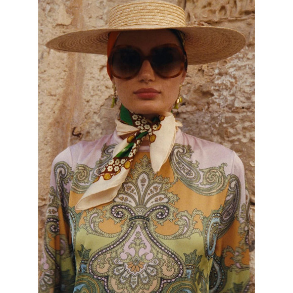 Alemais Multi Clemenza Silk Midi Dress US 8 - Picture 6 of 12